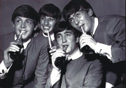 Beatles sipping coke, isn't Paul cute?